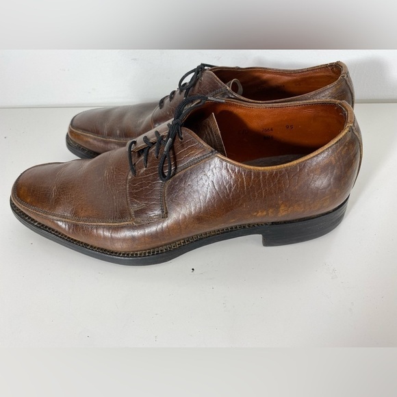 Hartt Gold Bond Mens Size 9.5 Brown Leather Derby Dress Shoes Leather Soles - Picture 8 of 13